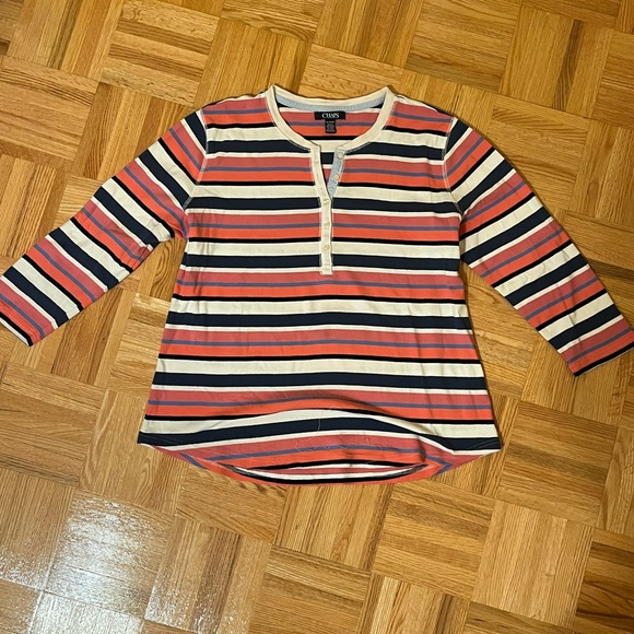 Chaps Multicoloured Striped Tee - Picture 3 of 5